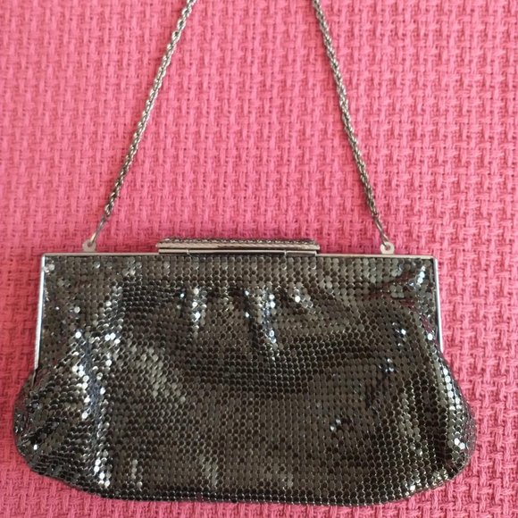 The Limited Black Metal Mesh Clutch Evening Handbag Purse - Picture 12 of 12